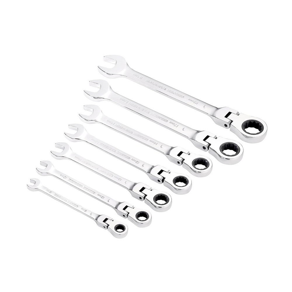 DRAPER set viličasto-okastih ključeva s račnom zglobni 8-19 mm 7 dj. 25396-DRP