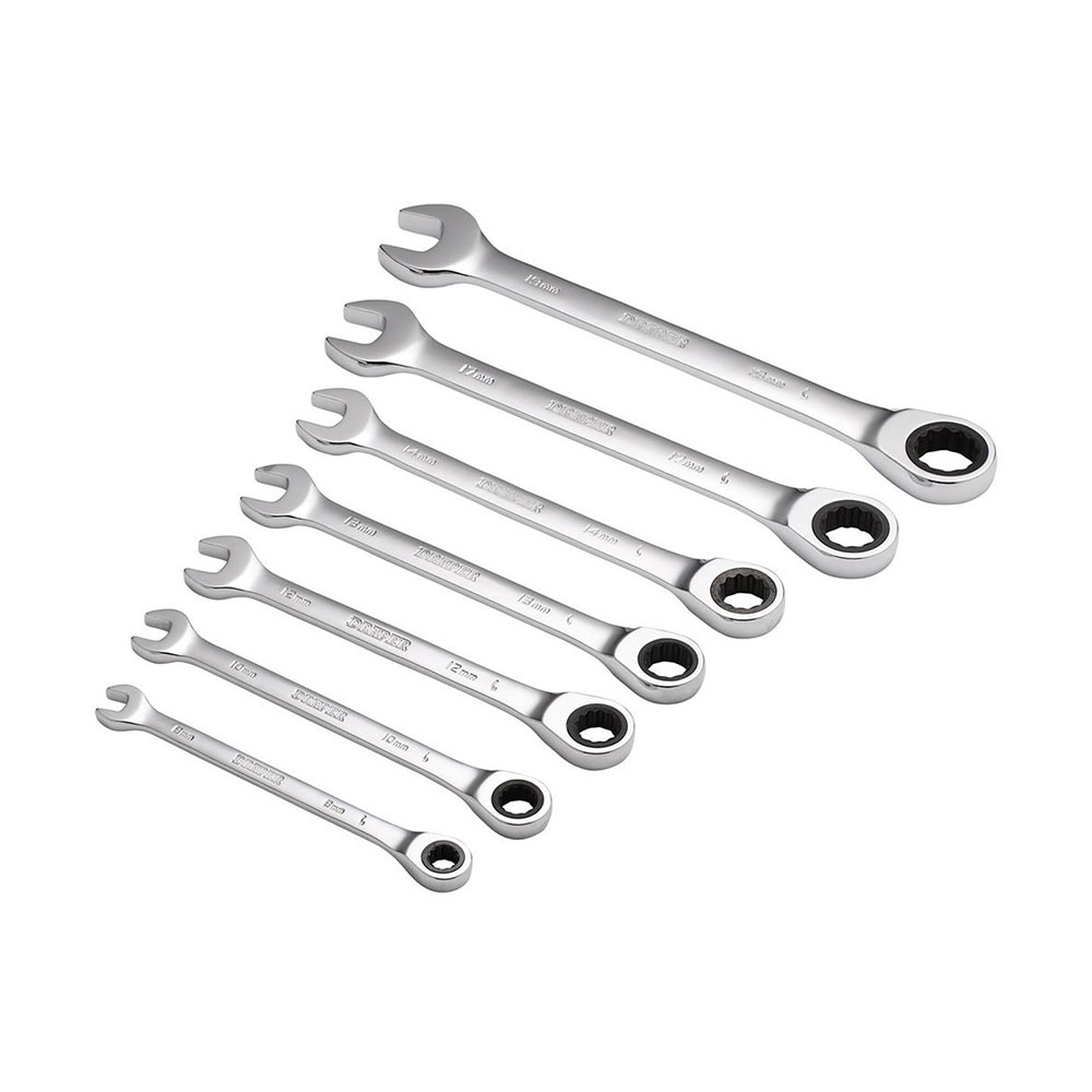 DRAPER set viličasto-okastih ključeva s račnom 8-19 mm 7 dj. 25397-DRP