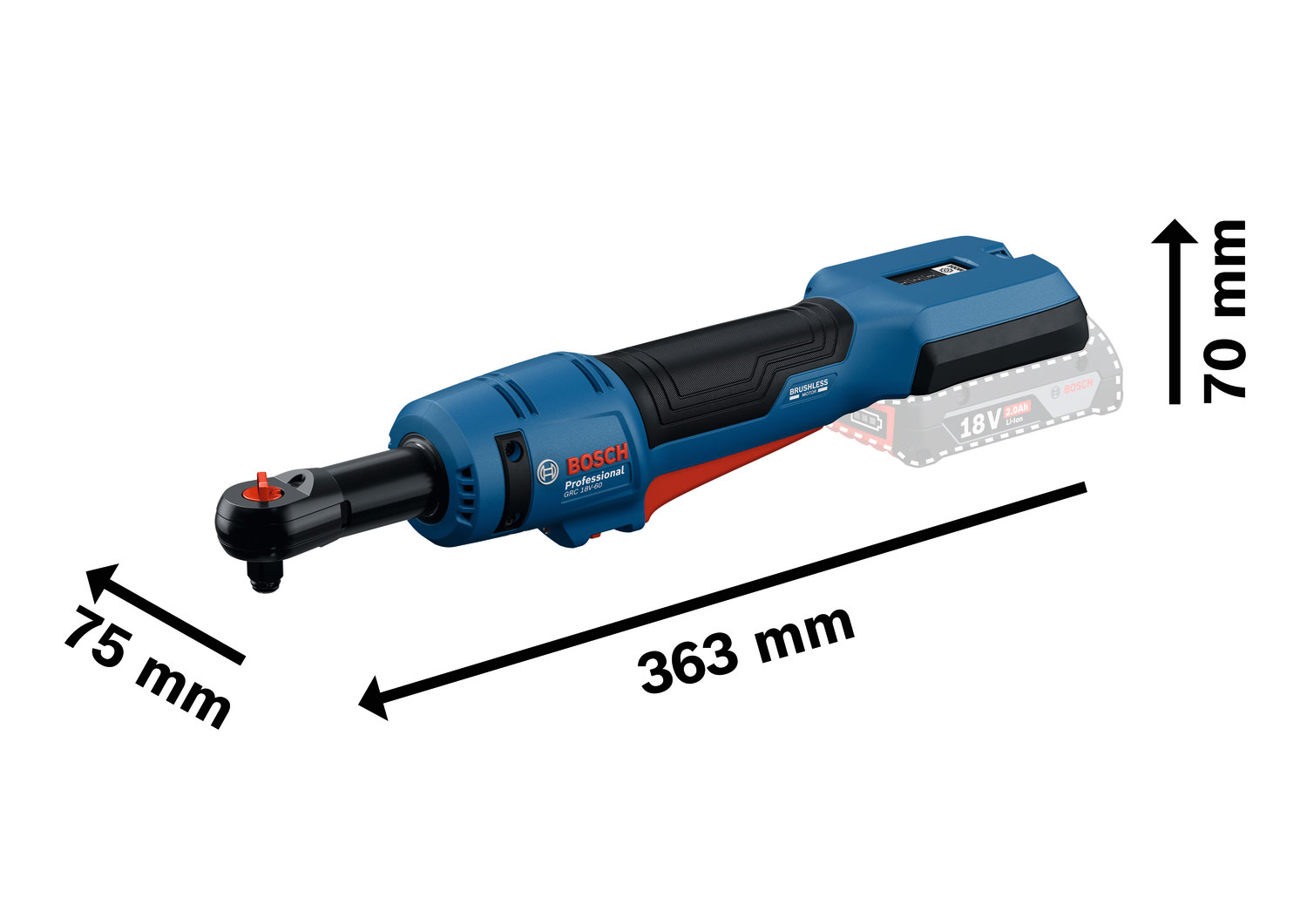 BOSCH aku račna 3/8" GRC 18V-60 18V bez baterije L-Boxx - Slika 2