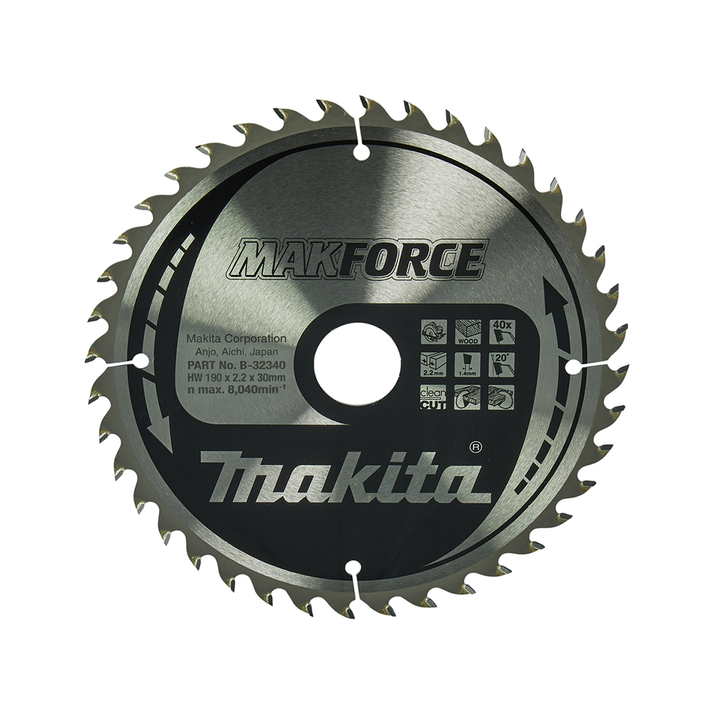 MAKITA list kružne pile 190x30x1,40 mm, 40Z, Makforce B-32340