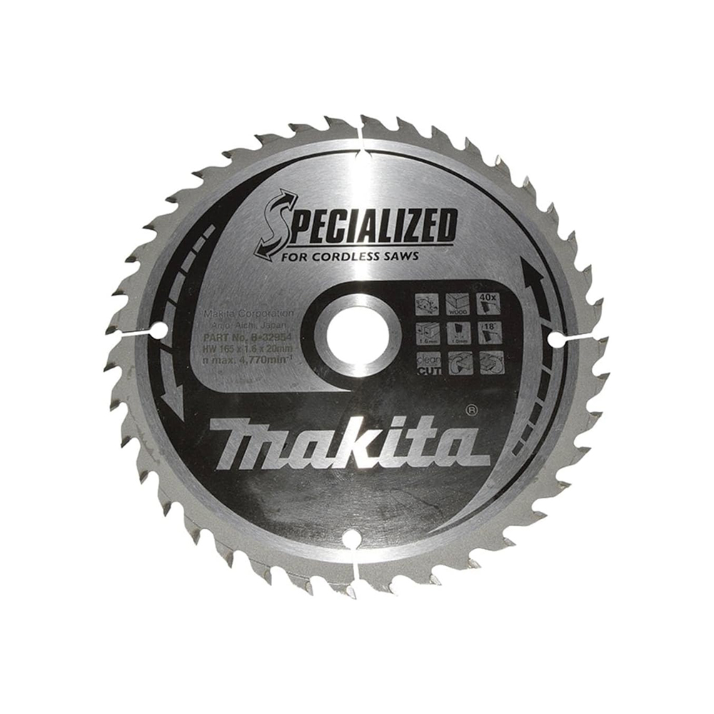 MAKITA list kružne pile 165x20x1,6 mm, 40Z, Specialized B-32954