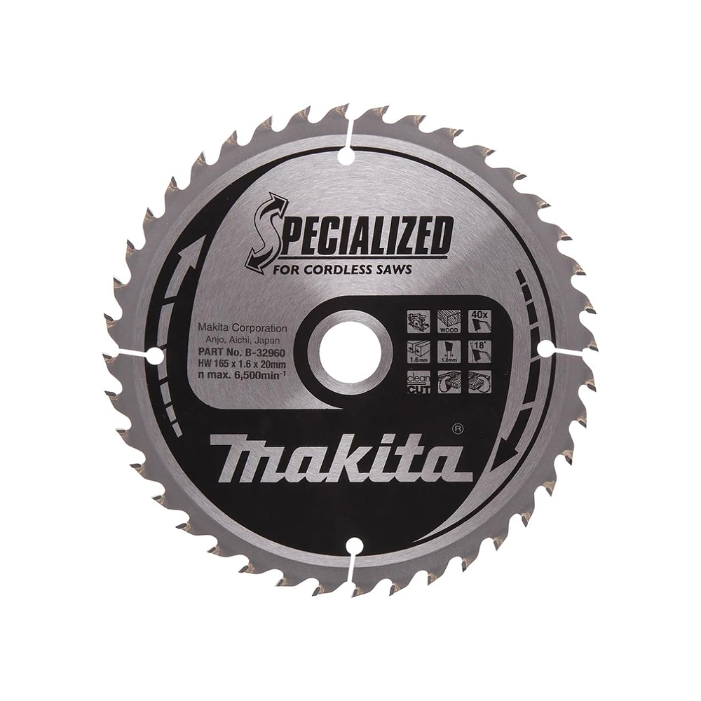 MAKITA list kružne pile 165x20x1,6 mm, 40Z, Specialized B-32960