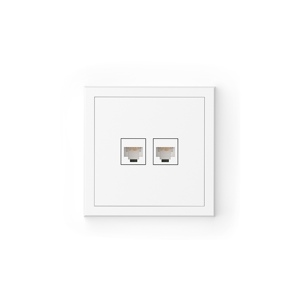 COMMEL utičnica dvostruka Adria RJ45 CAT6 bijela 043-521