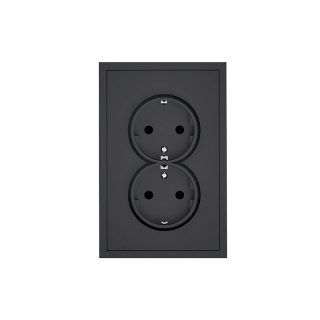COMMEL utičnica dvostruka Adria 16A schuko crna 043-618