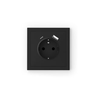 COMMEL utičnica Adria USB 16A schuko crna 049-619