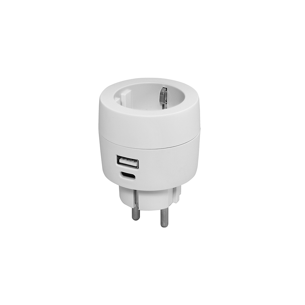 COMMEL utičnica 16A USB bijela 240-801