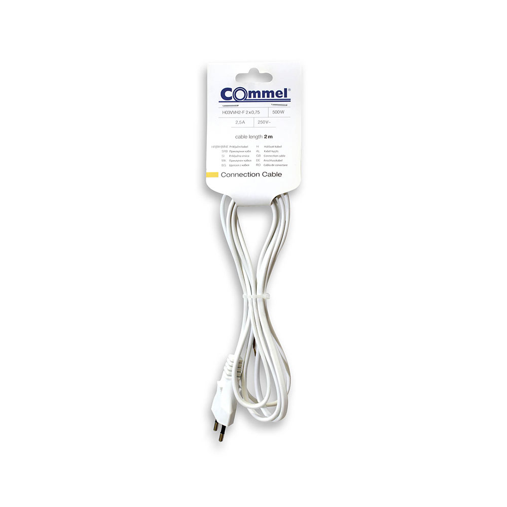 COMMEL priključni kabel 2m 2,5A bijeli 0114