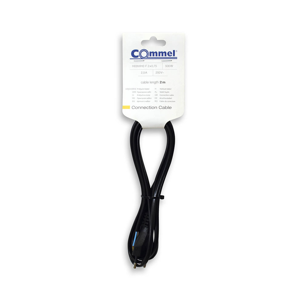 COMMEL priključni kabel 2m 2,5A crni 0115