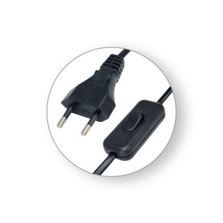 COMMEL priključni kabel sa sklopkom 3m 2,5A crni 0117
