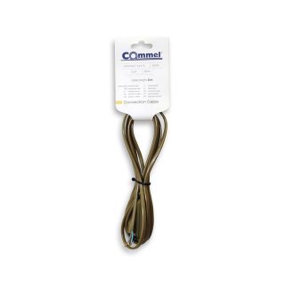 COMMEL priključni kabel sa sklopkom 2m 2,5A zlatni 0128