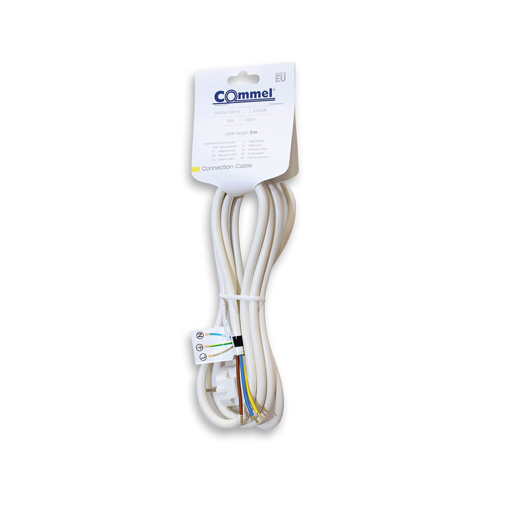 COMMEL priključni kabel 3m 16A bijeli 0518