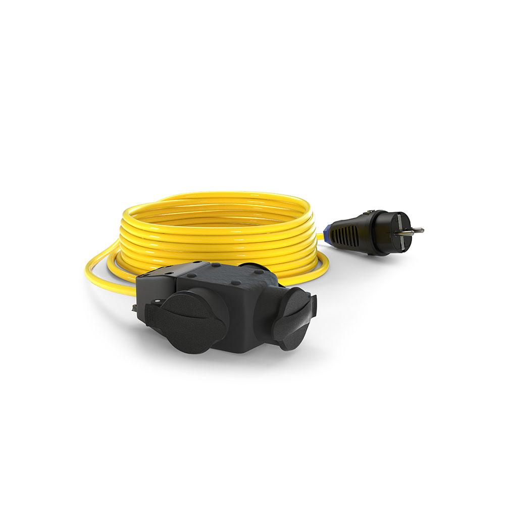 COMMEL produžni kabel 10m 3x utičnica 16A žuti profi 220-412