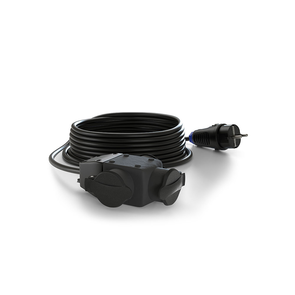 COMMEL produžni kabel 5m 3x utičnica 16A crni profi 220-421