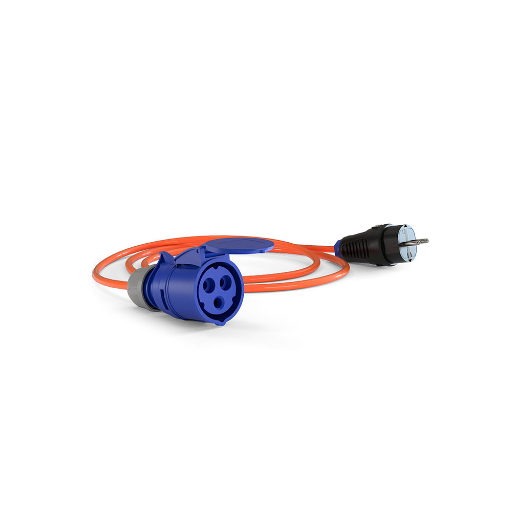 COMMEL adapter za pretvaranje Marinflex schuko u schuko 1,5m 16A narančasti profi 221-203
