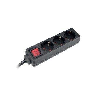 COMMEL produžni kabel 5m 3x utičnica 16A sklopka crni 232-326