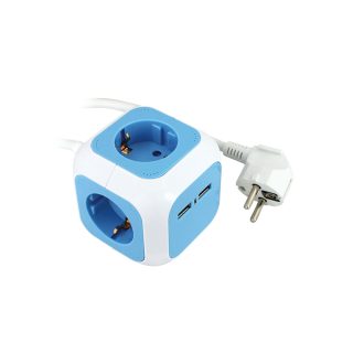 COMMEL produžni kabel 1,4m 4x utičnica 16A schuko plavi 234-161