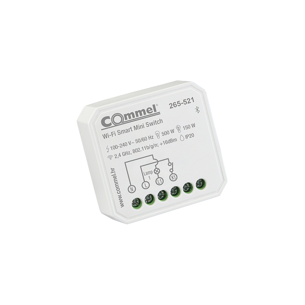 COMMEL mini Wi-Fi switch 5A jednostruki bijeli 265-521
