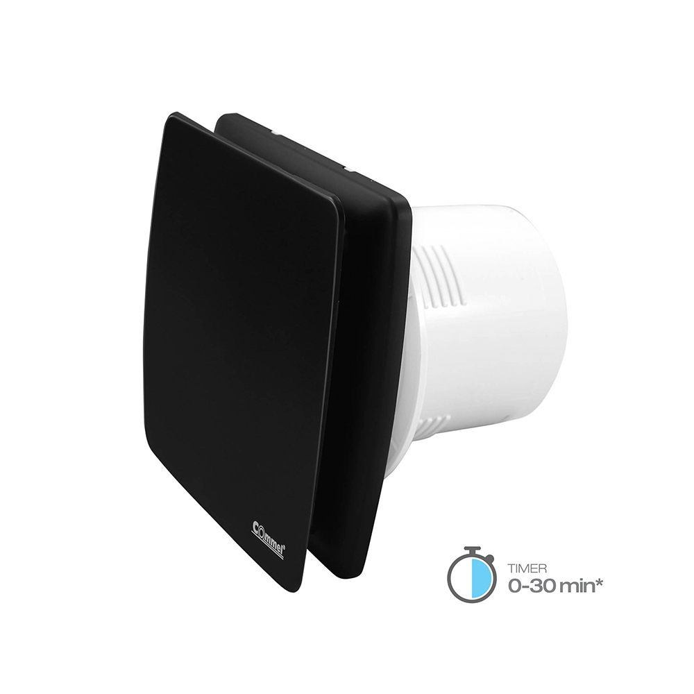 COMMEL ventilator 12W 100 mm s kugličnim ležajem i odgodom gašenja crni 420-204