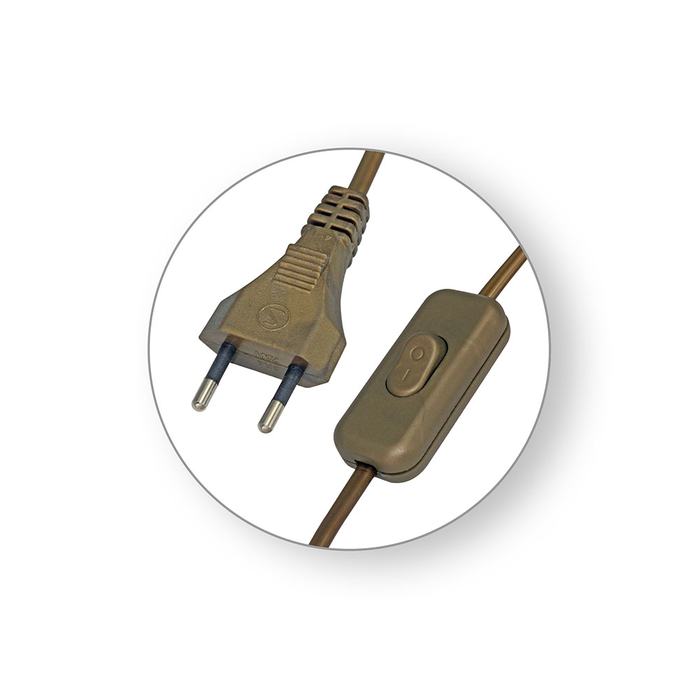 COMMEL priključni kabel sa sklopkom 2m 2,5A zlatni 0128 - Slika 2