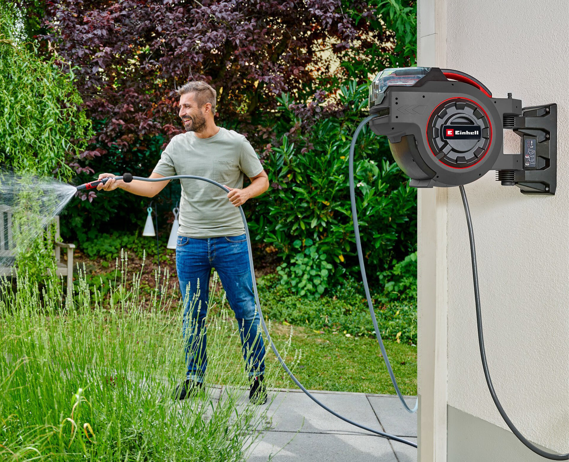 EINHELL aku zidni nosač za vrtno crijevo + crijevo 30m GP-HR 18/30 Li PXC 18V bez baterije - Slika 7