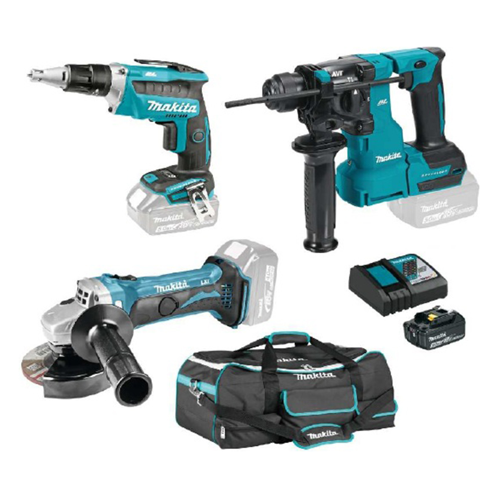 MAKITA aku set - DHR183Z + DFS452Z + DGA452Z 18V 3,0Ah torba