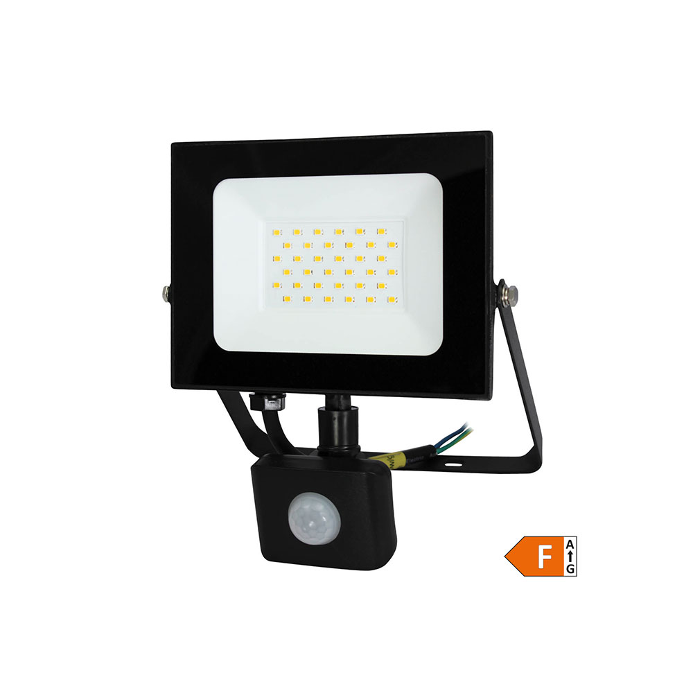 COMMEL LED reflektor 30W 4000K 2550lm detektor pokreta crni 307-239