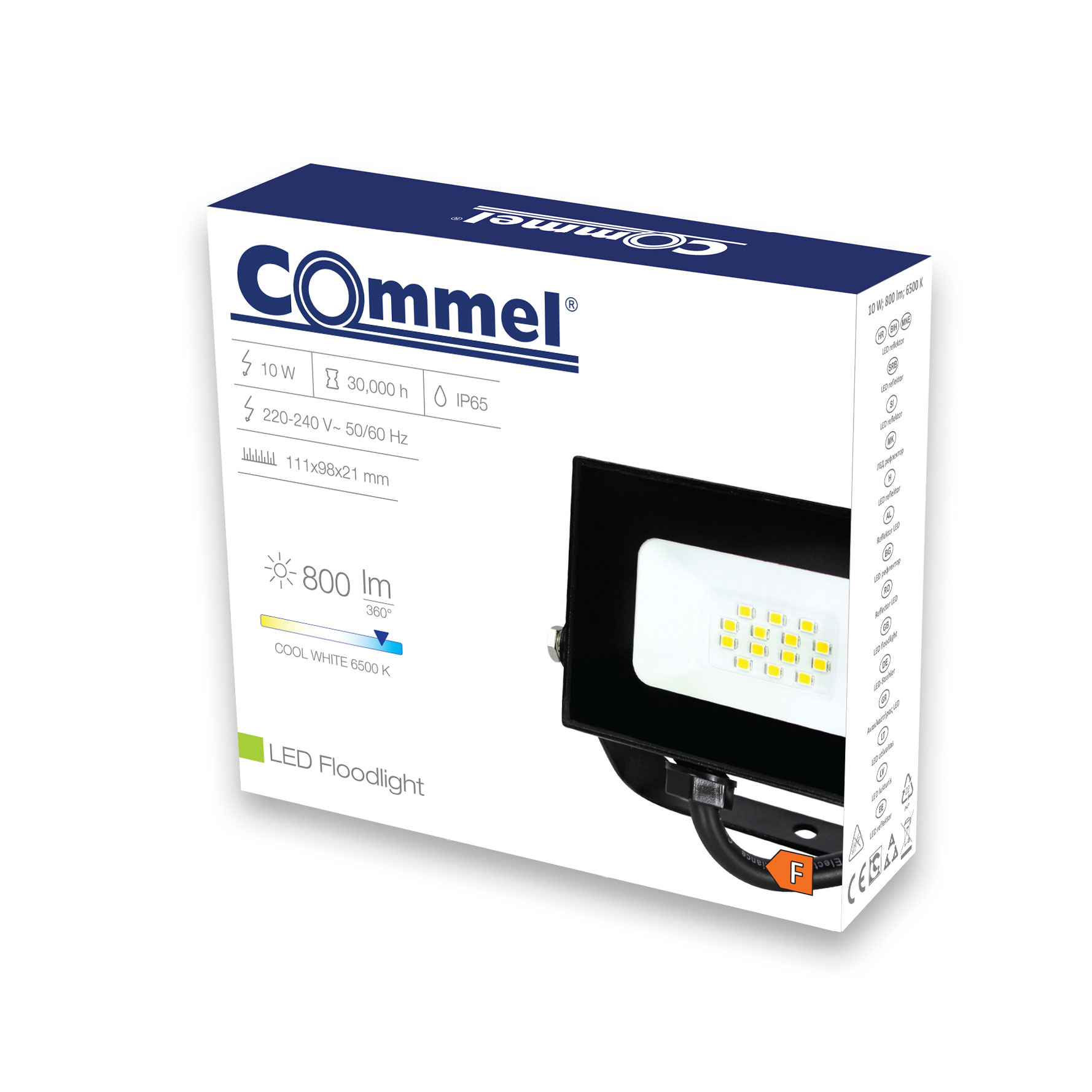 COMMEL LED reflektor 10W 6500K 800lm crni 306-301 - Slika 2