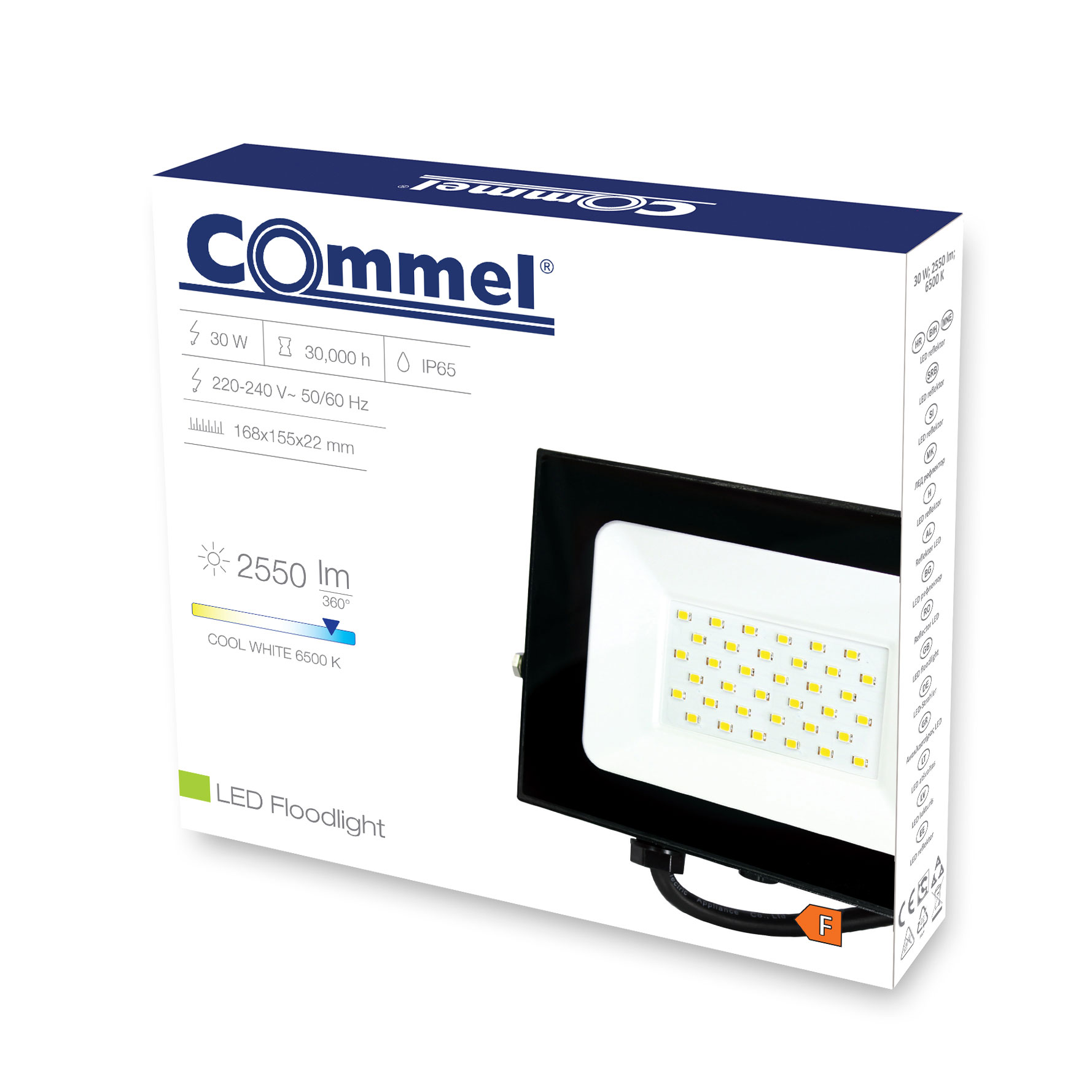COMMEL LED reflektor 30W 6500K 2550lm crni 306-303 - Slika 2