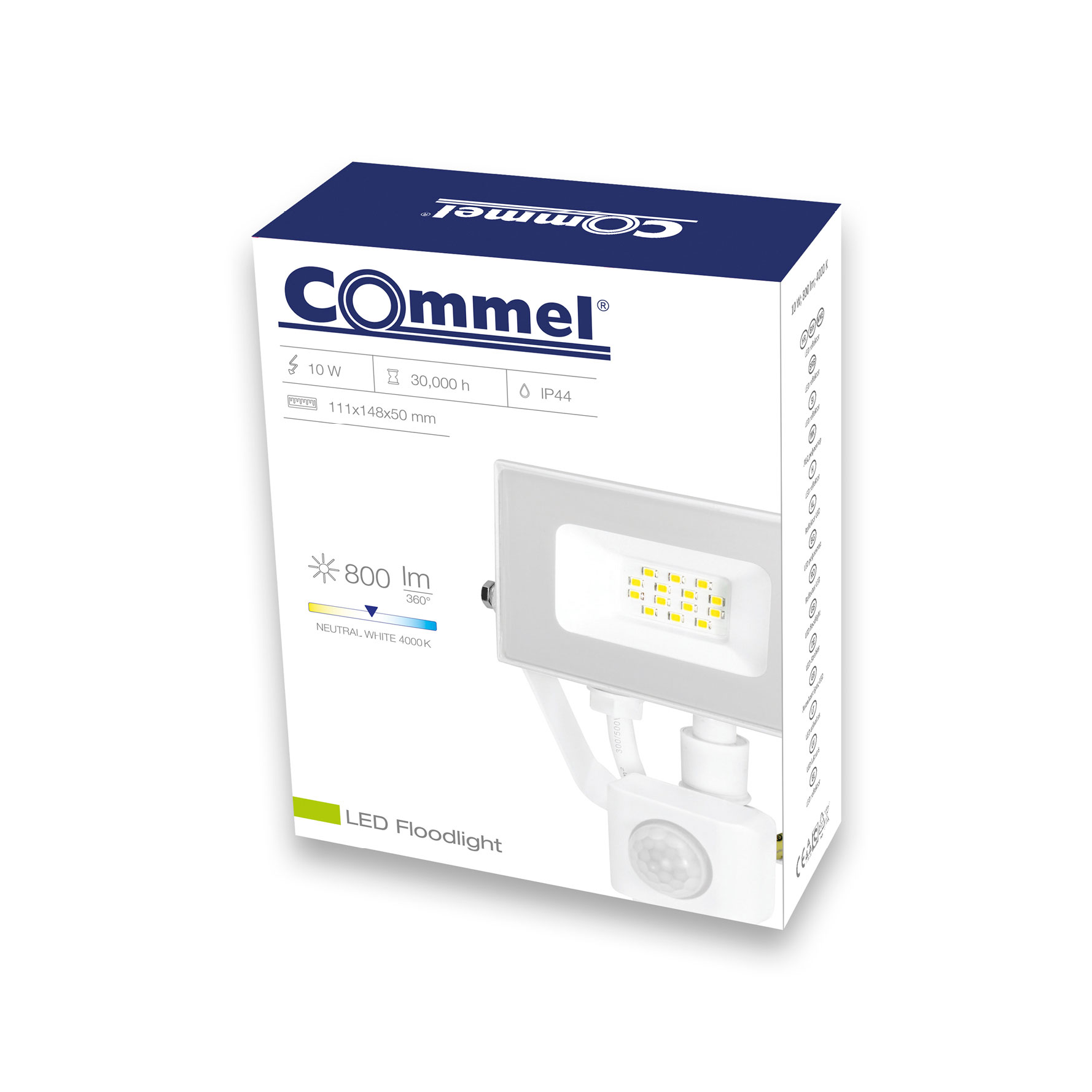 COMMEL LED reflektor 10W 4000K 800lm detektor pokreta bijeli 307-119 - Slika 2