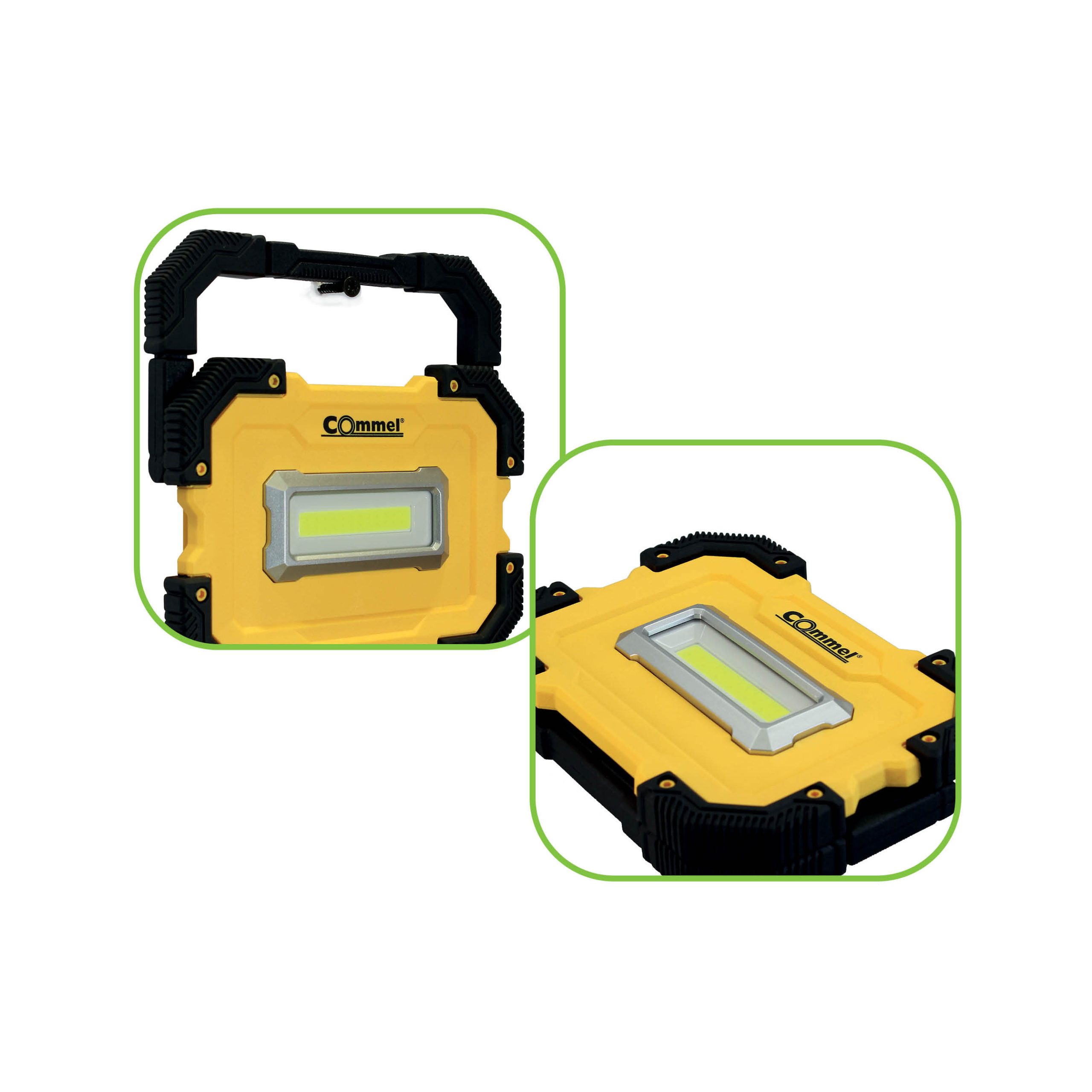 COMMEL aku LED reflektor 10W 6000K 1000lm žuti 308-312 - Slika 2