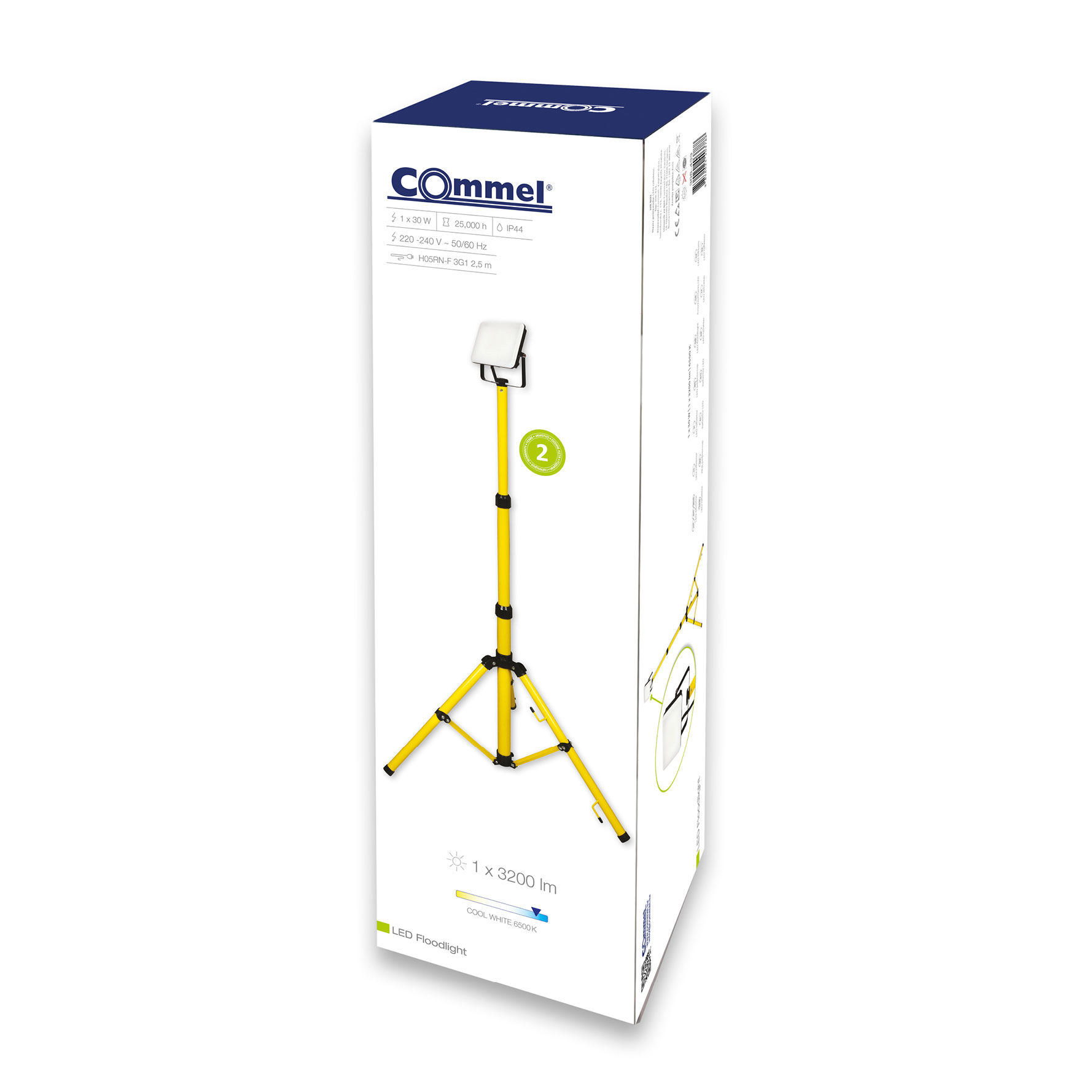 COMMEL LED reflektor na stalku 30W 6500K 3200lm crni 308-433 - Slika 2