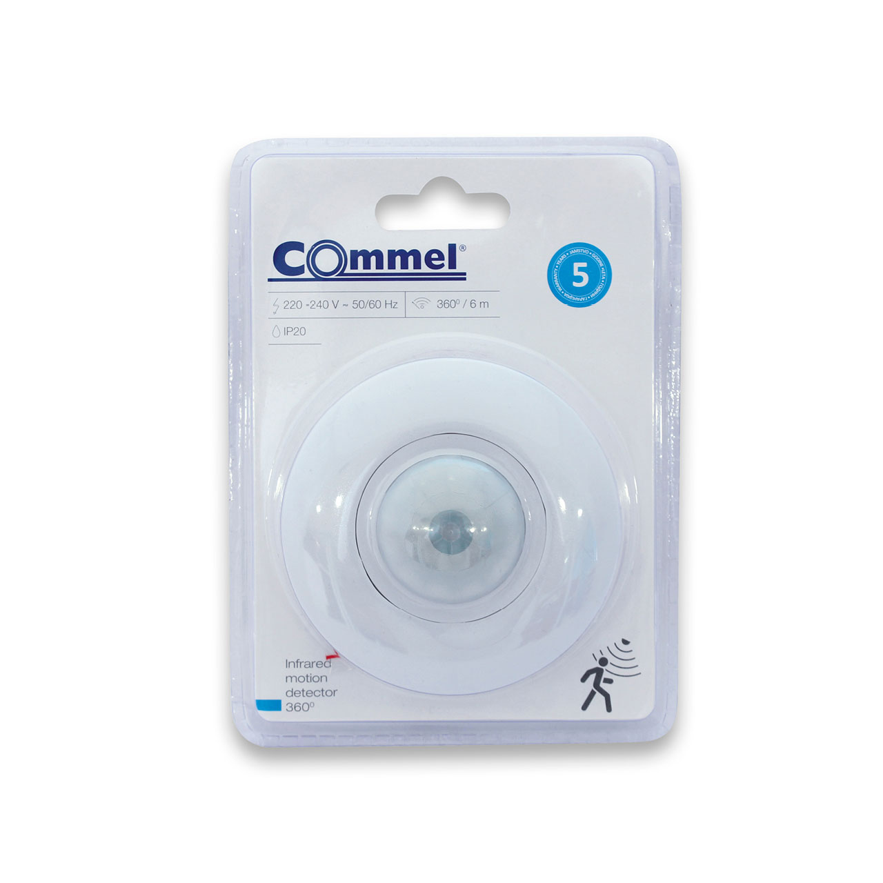 COMMEL infracrveni detektor pokreta 360° 6m bijeli 311-101 - Slika 2