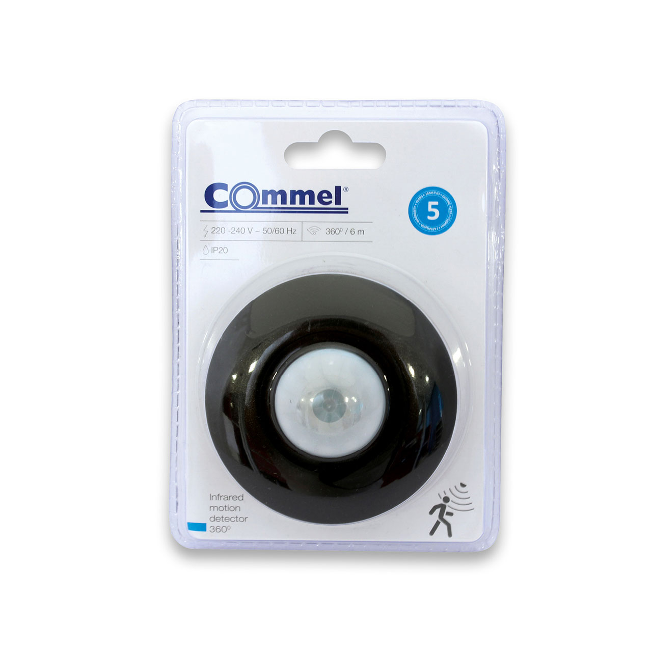 COMMEL infracrveni detektor pokreta 360° 6m crni 311-102 - Slika 2
