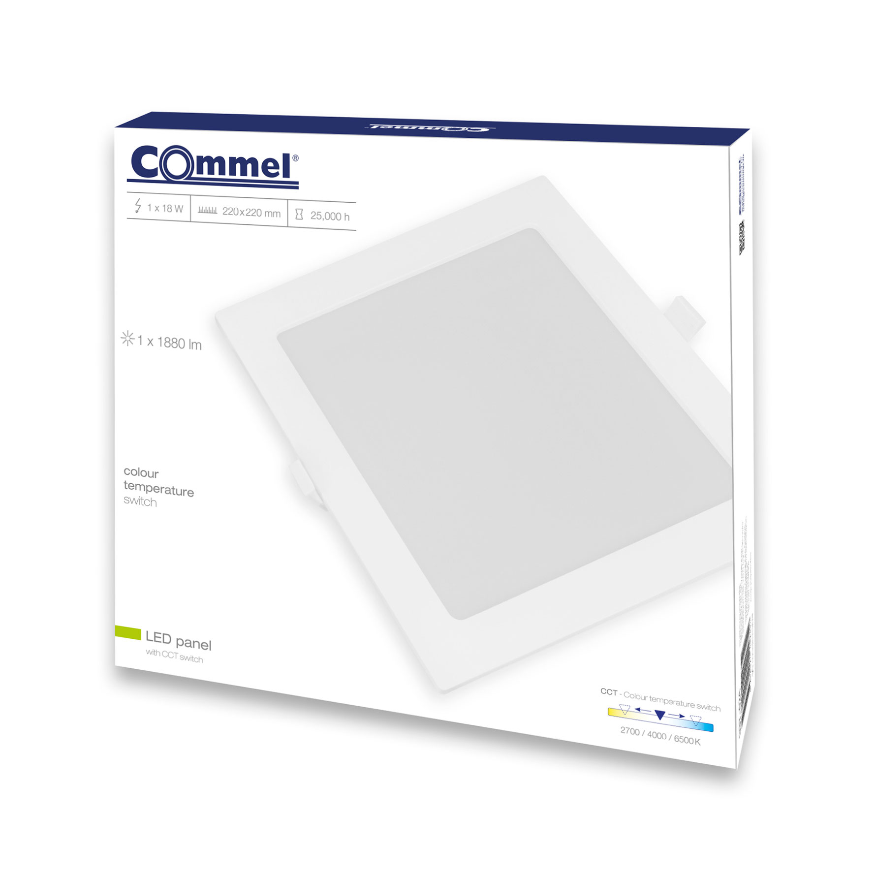 COMMEL LED panel 18W, 2700/4000/6500K, 1880lm, sklopka, bijeli 337-424 - Slika 2