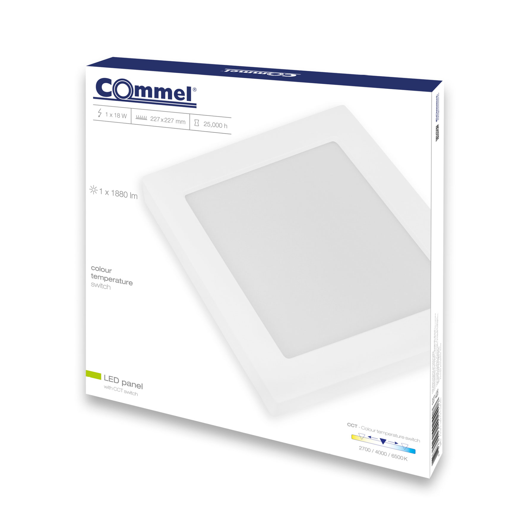 COMMEL LED panel 18W, 2700/4000/6500K, 1880lm, sklopka, bijeli 337-428 - Slika 2