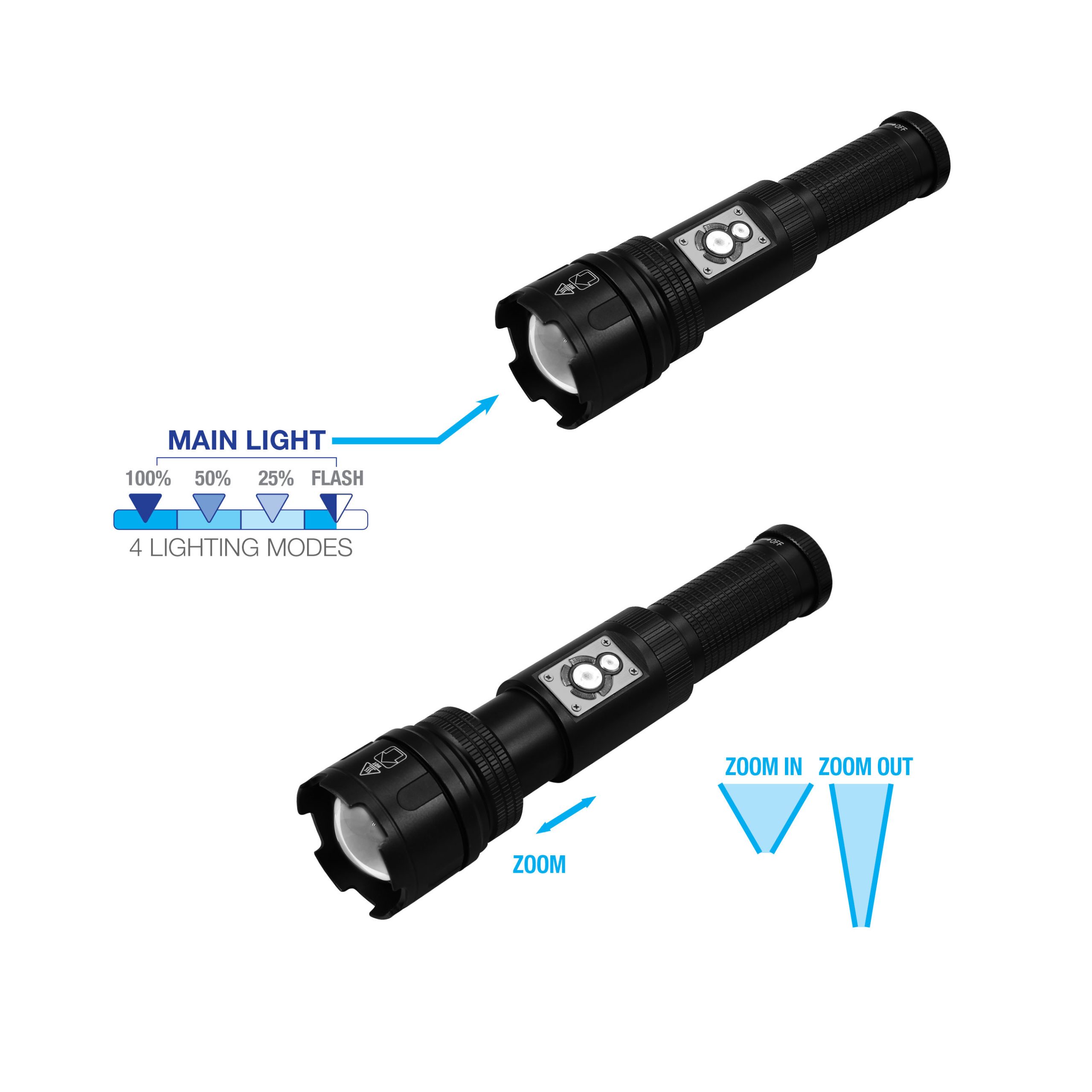 COMMEL LED ručna svjetiljka 10W + kamp lampa 5W 650lm crna 401-018 - Slika 2