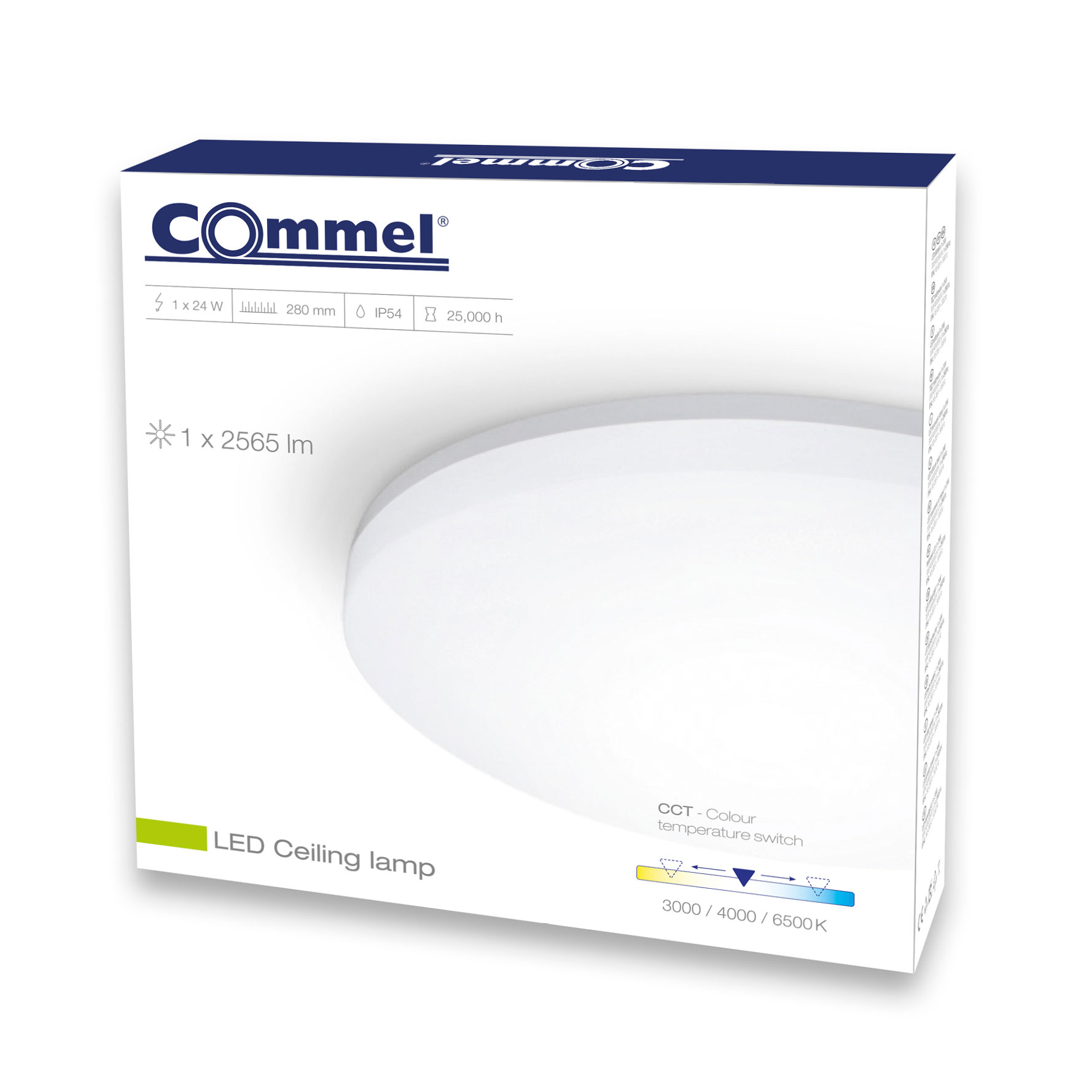 COMMEL LED plafonjera 24W, 3000/4000/6000K, 2400lm, sklopka 407-106 - Slika 2