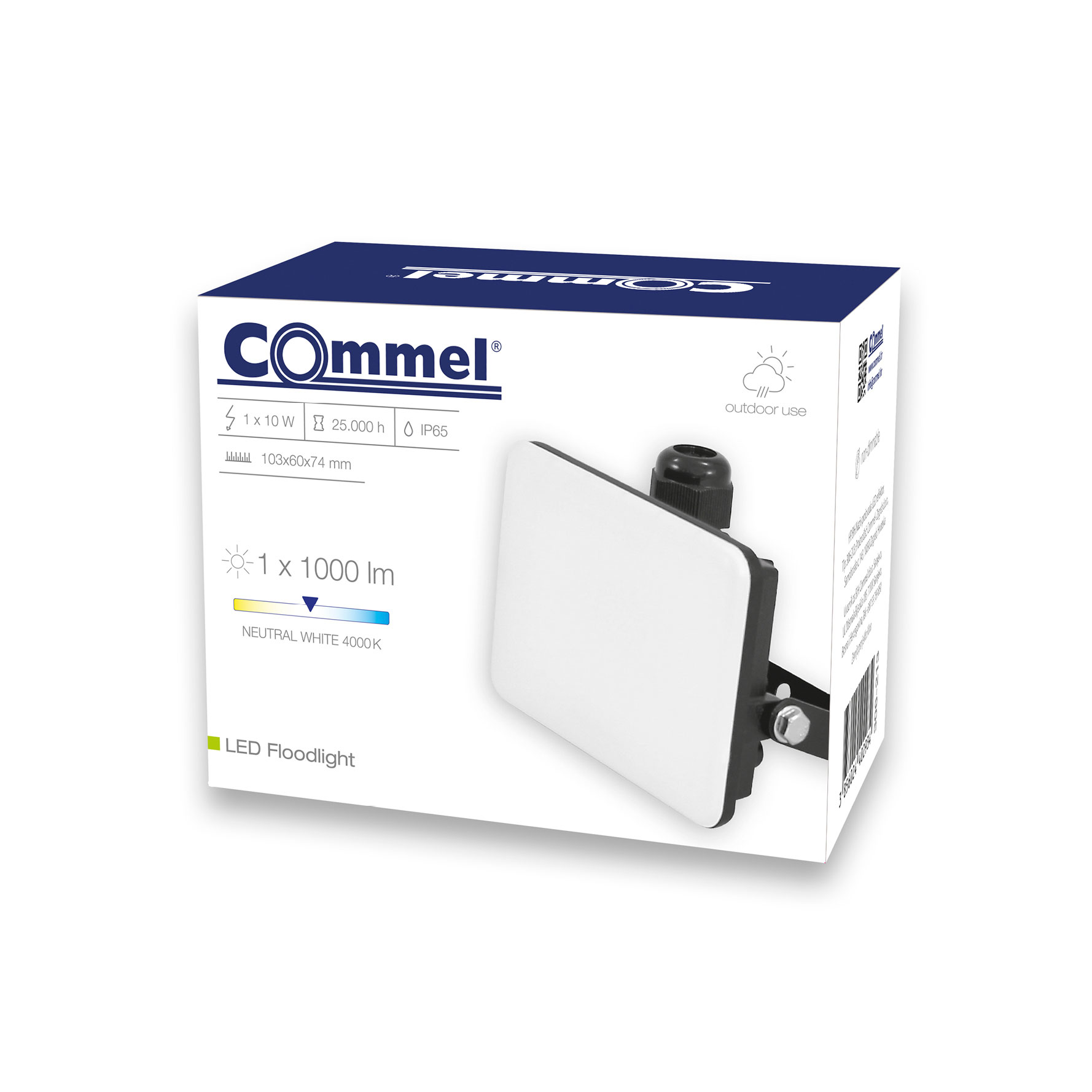 COMMEL LED reflektor 10W 4000K 1000lm crni 306-213 - Slika 3