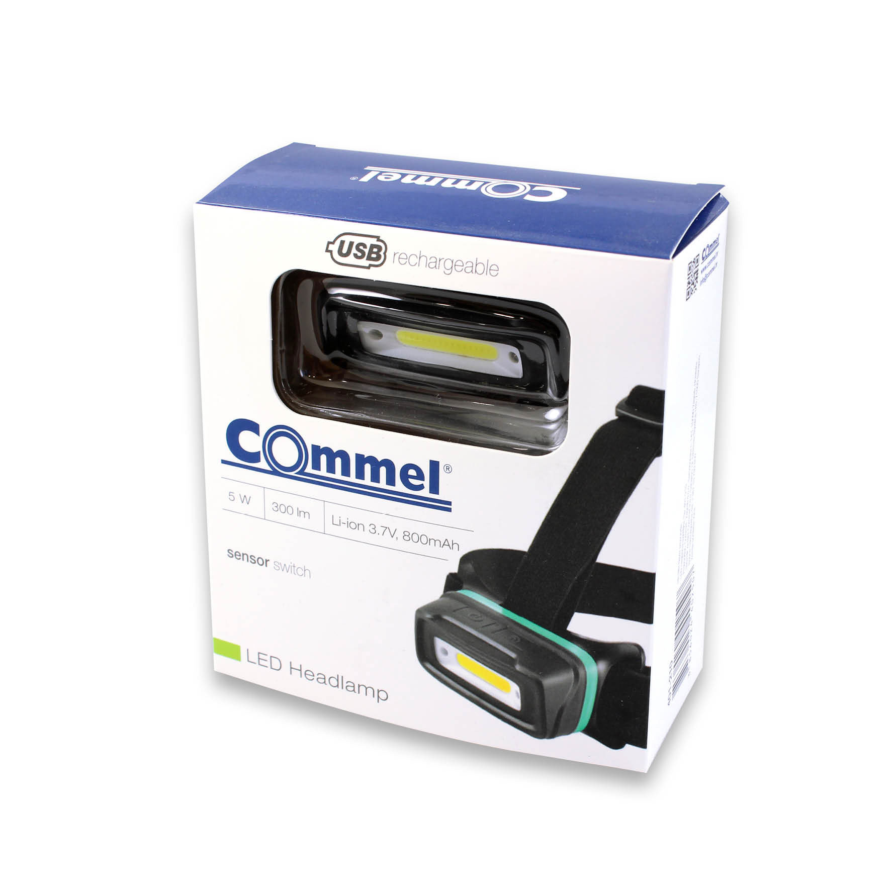 COMMEL LED svjetiljka punjiva naglavna 5W 300lm senzor crna 401-210 - Slika 4
