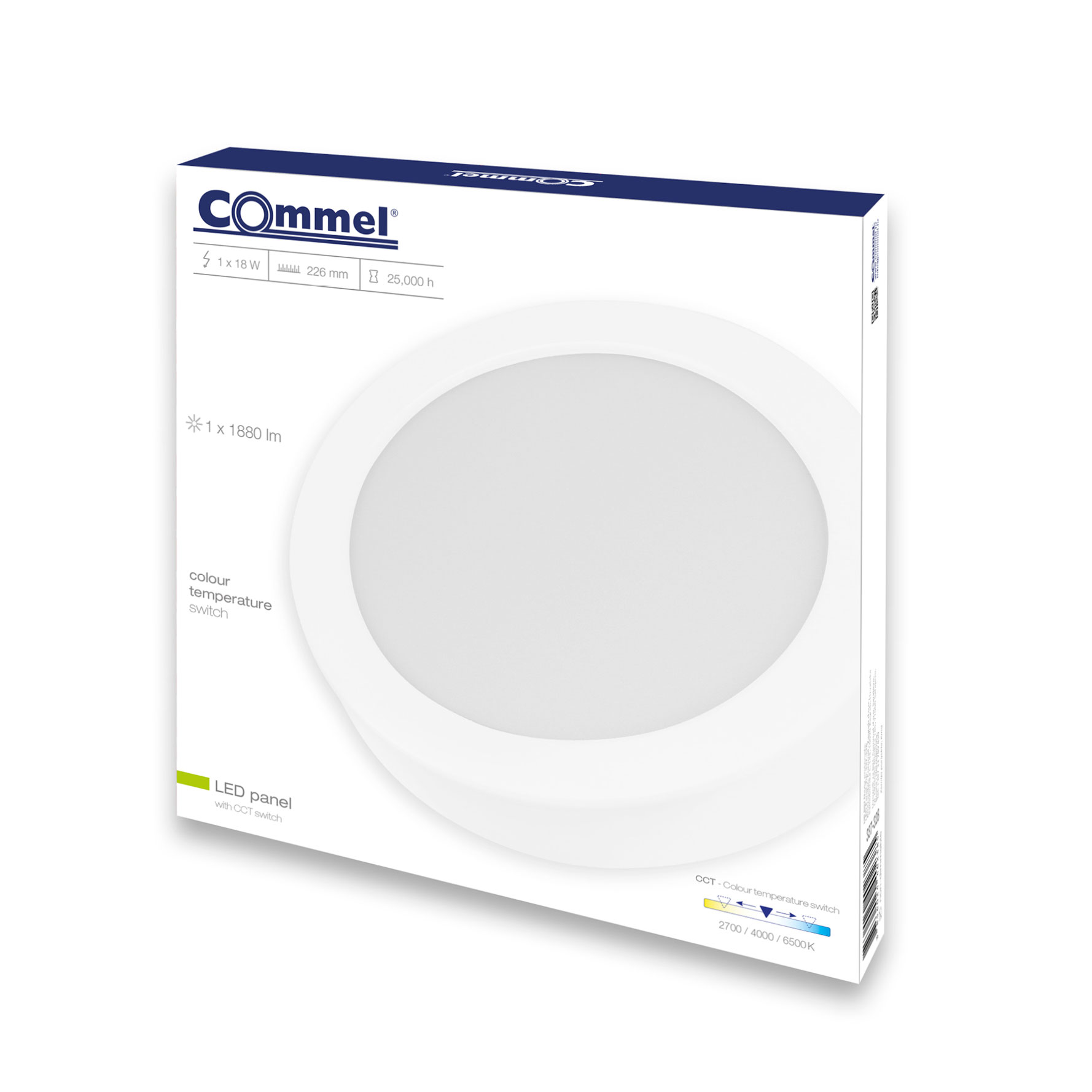 COMMEL LED panel 18W, 2700/4000/6500K, 1880lm, sklopka, bijeli 337-328 - Slika 2