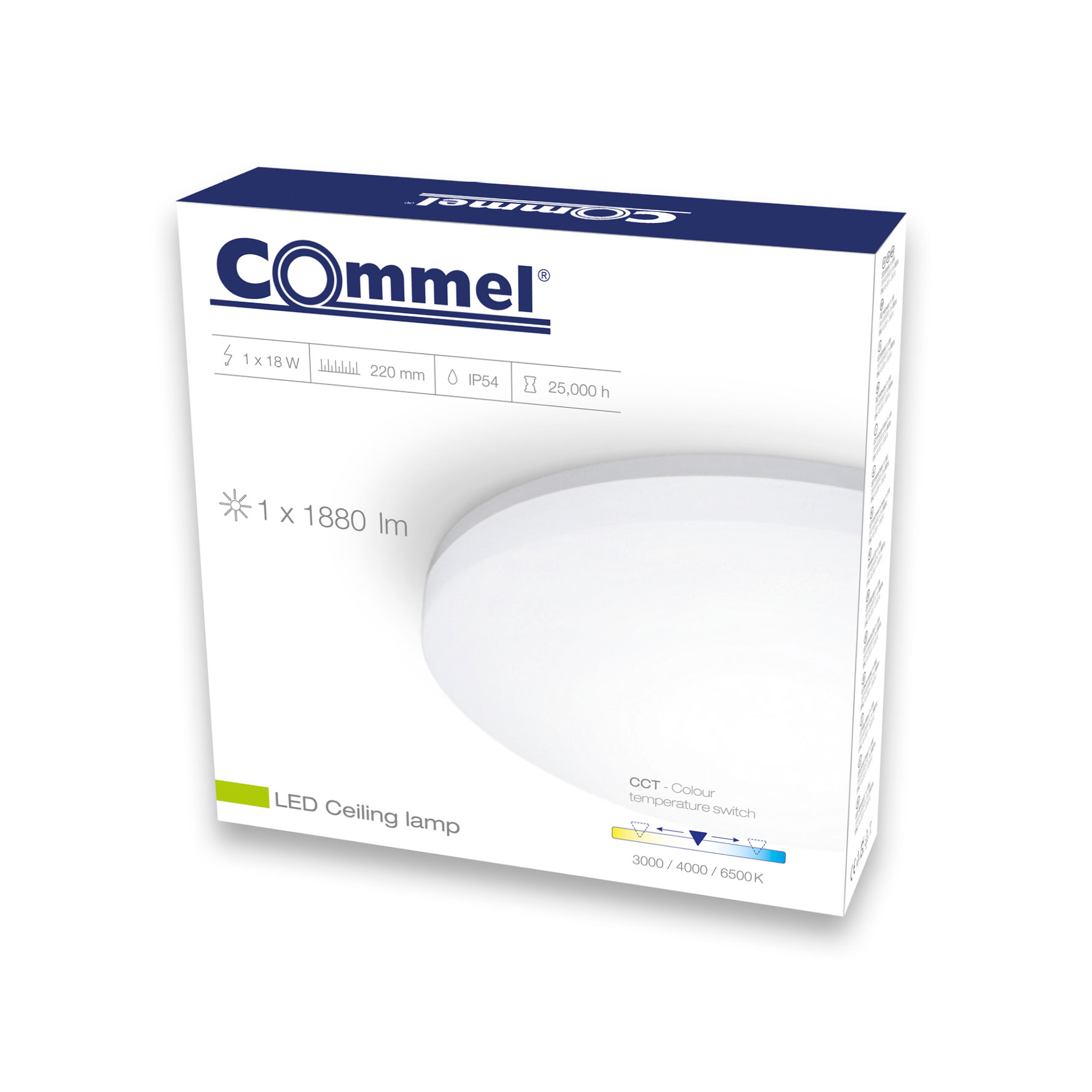 COMMEL LED plafonjera 18W, 3000/4000/6000K, 1800lm, sklopka 407-105 - Slika 2