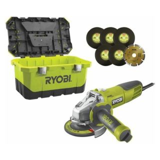 RYOBI kutna brusilica RAG1010-125TA6 kovčeg + GRATIS pribor