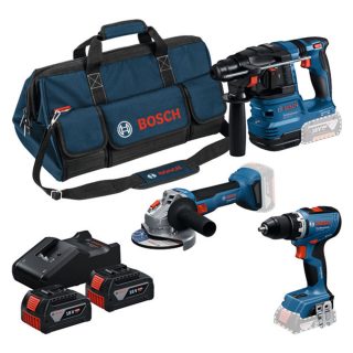 BOSCH aku set - bušaći čekić GBH 18V-22 + bušilica GSR 18V-65 + kutna brusilica GWS 18V-8