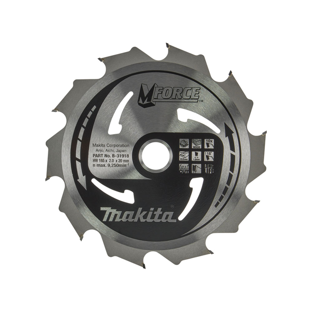 MAKITA list kružne pile za drvo 165x20x2,0 mm, 10Z, MForce B-31918