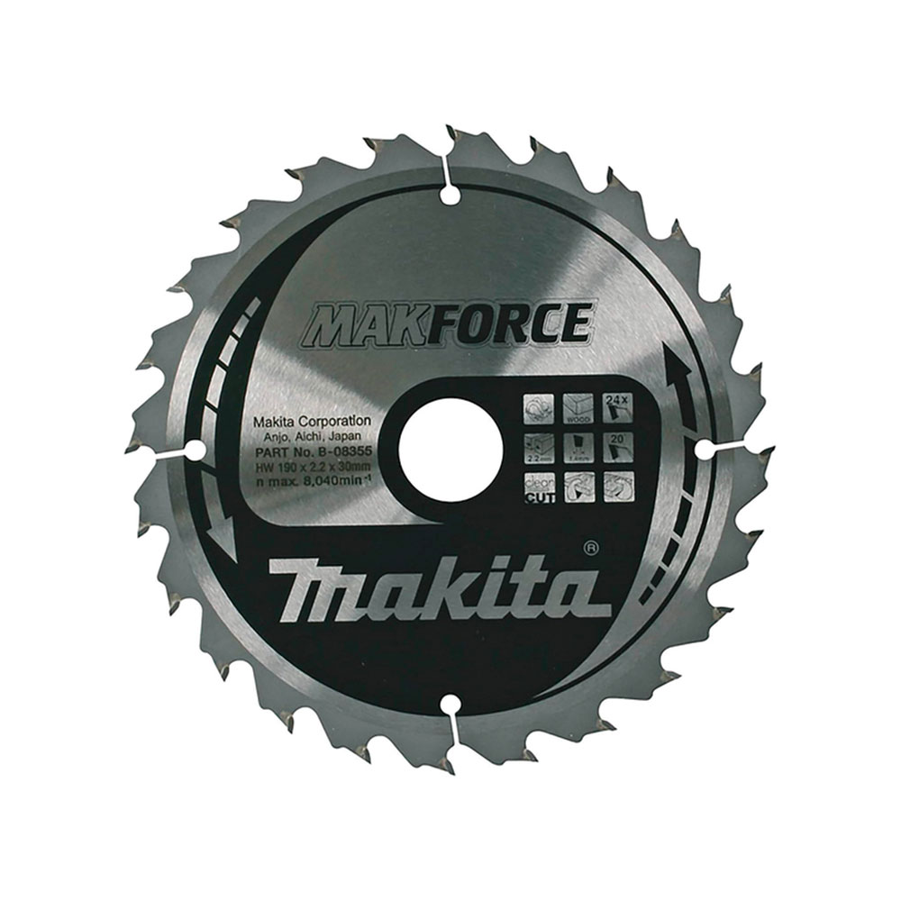MAKITA list kružne pile za drvo 190x30/20/15,88 mm, 24Z, MAKForce B-32247