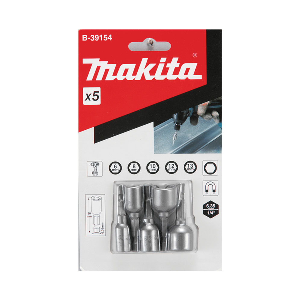 MAKITA set nasadnih ključeva 1/4" 6-13mm 5 dj. B-39154