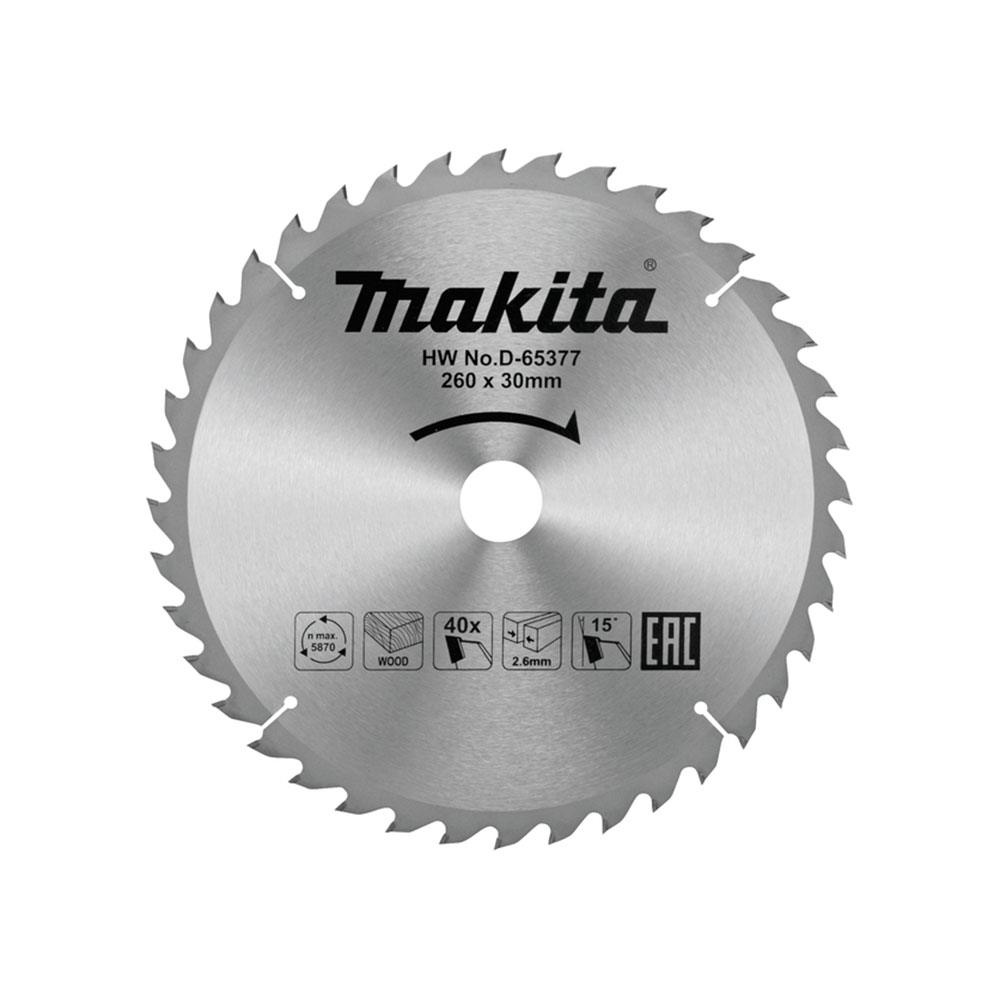MAKITA list kružne pile za drvo 260x30 mm, 40Z, D-65377