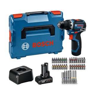 BOSCH aku bušilica GSR 12V-32 2xAku 12V 2,0/4,0Ah + 40 dj. set pribora L-Boxx