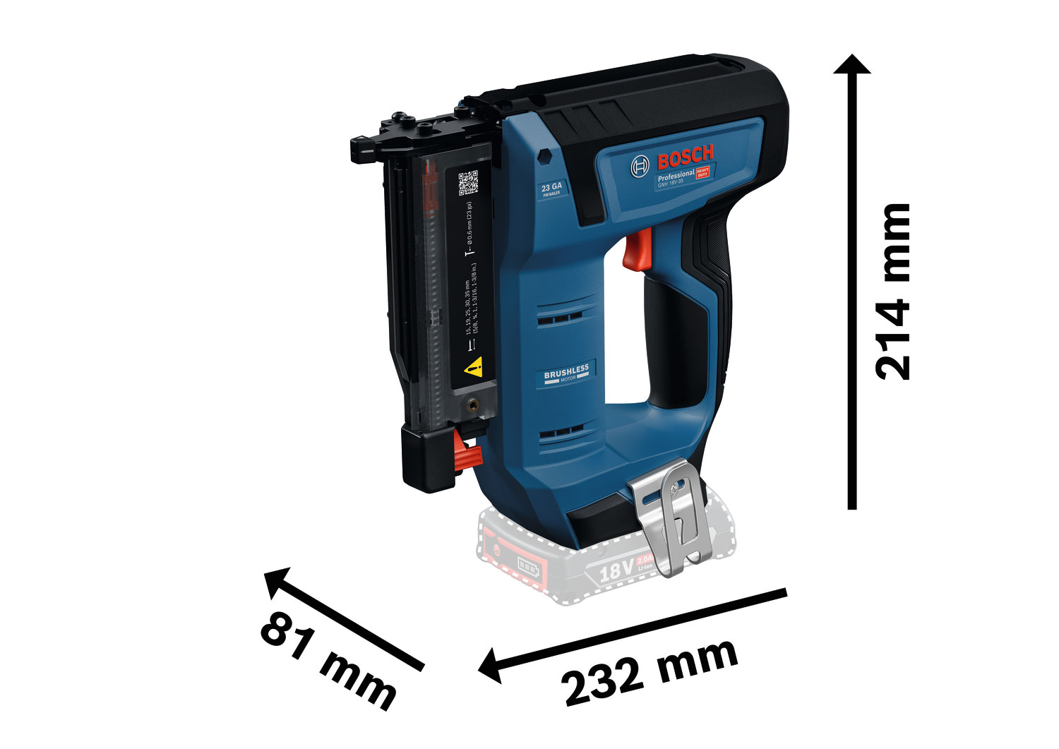 BOSCH aku pištolj za čavle GNH 18V-35 18V bez baterije - Slika 2