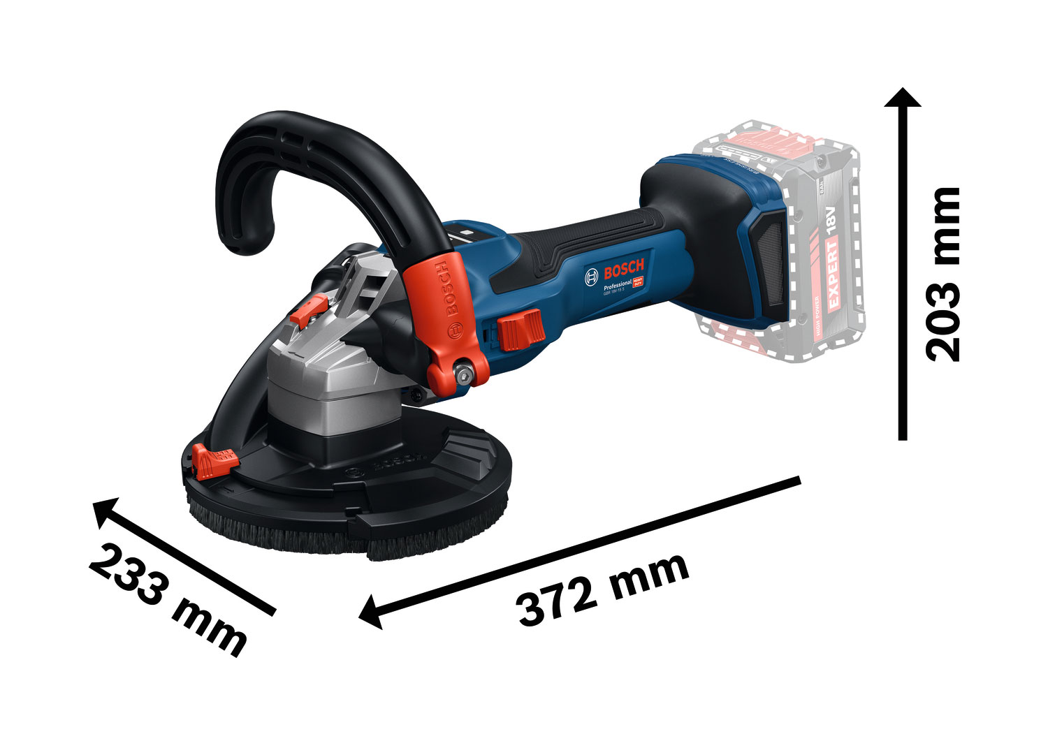 BOSCH aku brusilica za beton GBR 18V-15 S 18V bez baterije - Slika 2